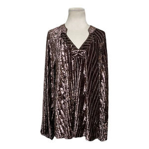 Entro brown long sleeves tunic top size Medium
